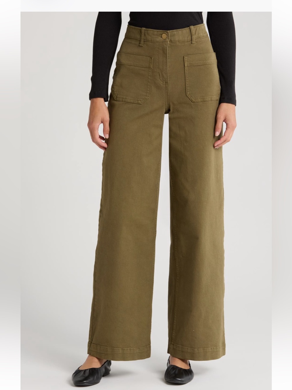 Caslon Ultra High Waist Patch
Pocket Wide Leg Pants size 12